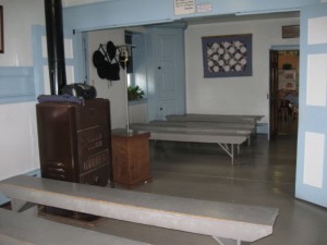 Benches Ready for Sunday Service at Amish Home Attraction, Lancaster, PA